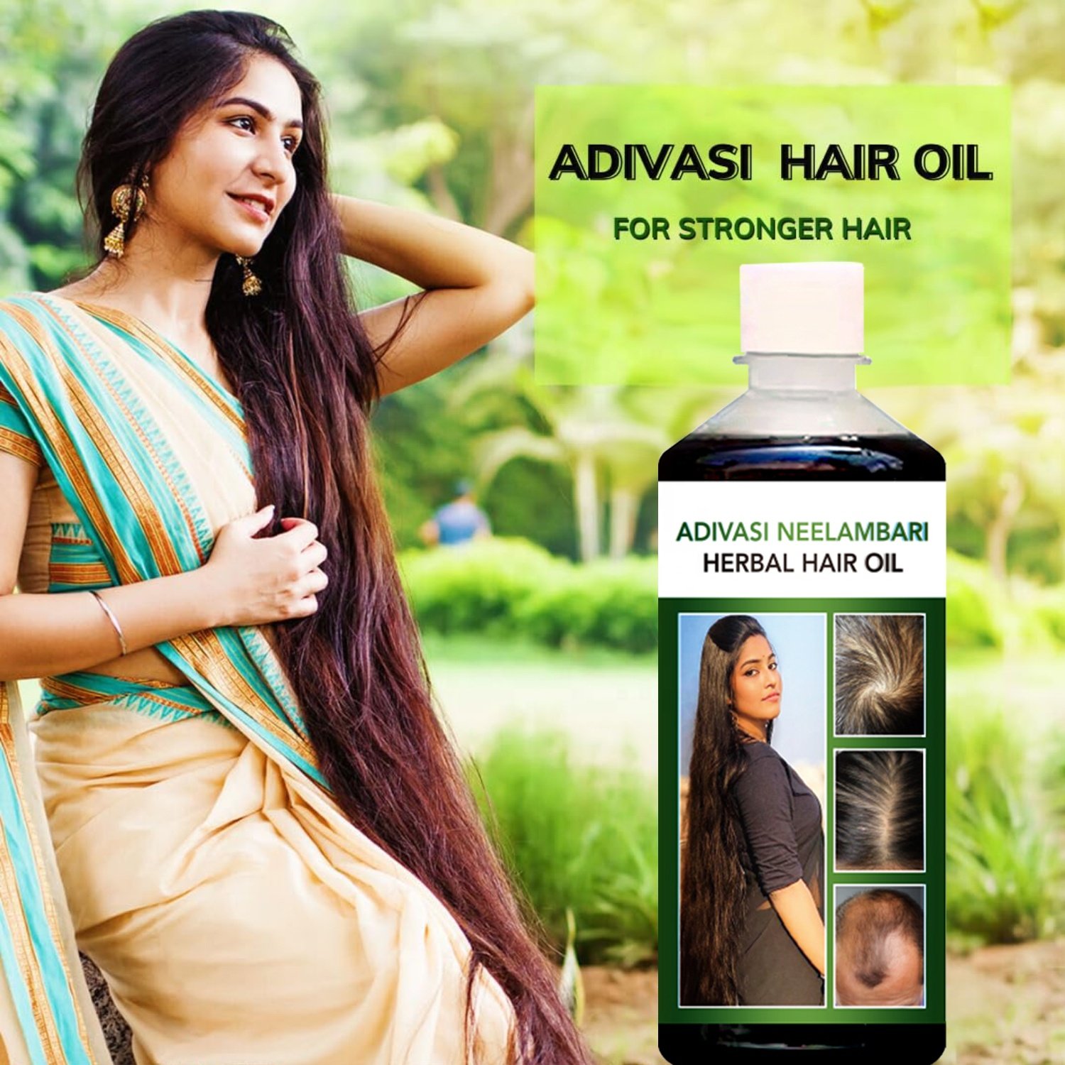 Adivasi Herbal Hair Growth Shampoo And Conditioner Repair Anti Hair Loss Treatment Thicker Oil Hair Regrowth Care Set