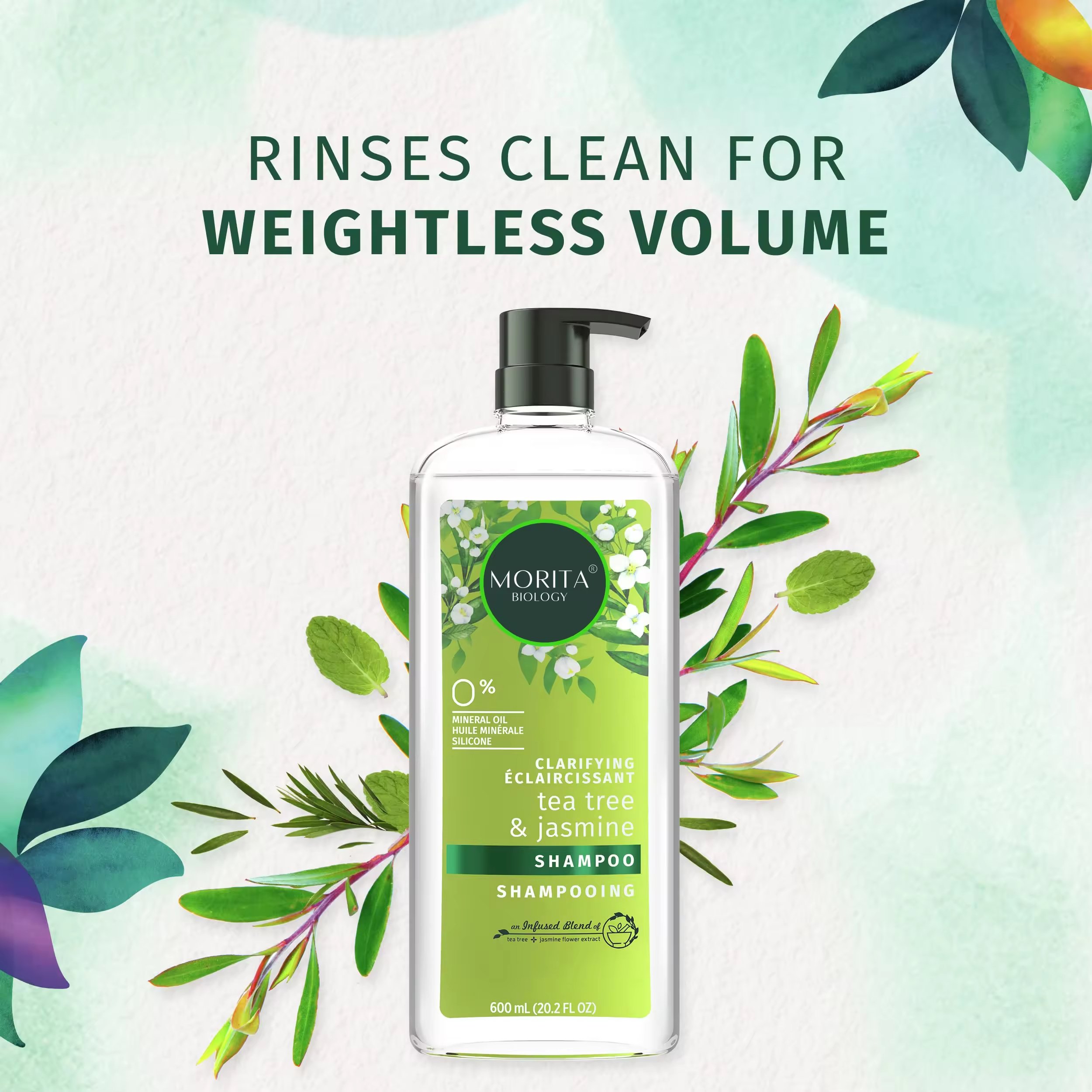 Luxury Shampoo and Conditioner Paraben-free Oil Control Smoothing & Jasmine & Tea Tree Natural Hair Care Set