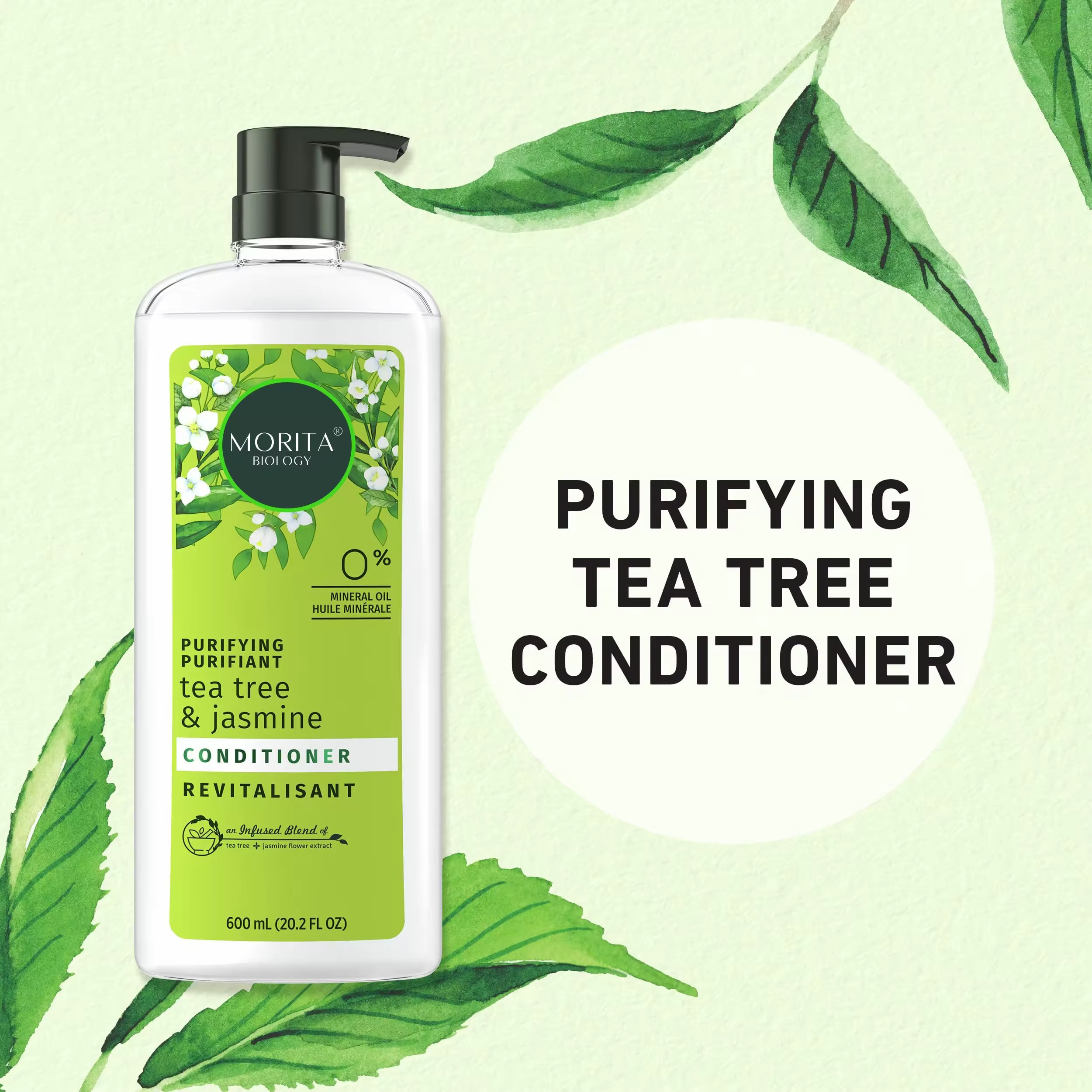 Luxury Shampoo and Conditioner Paraben-free Oil Control Smoothing & Jasmine & Tea Tree Natural Hair Care Set
