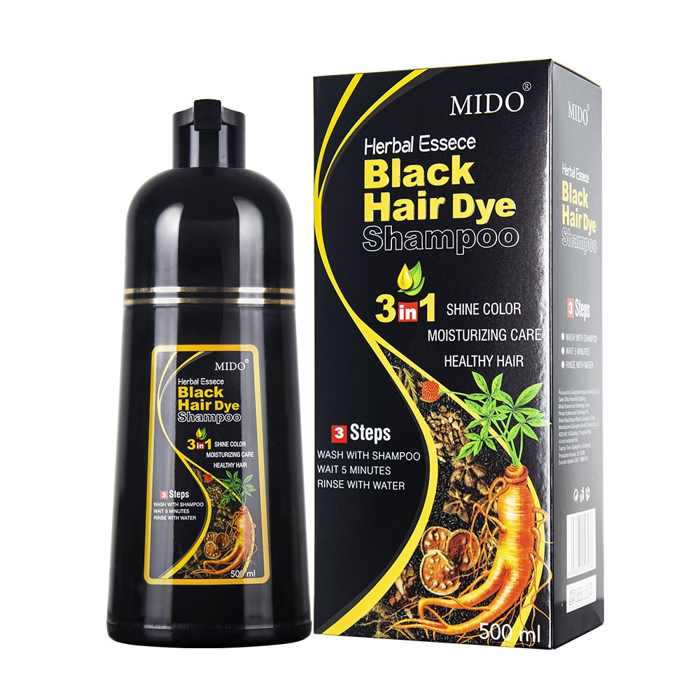 5 in 1 Natural Hair Color Shampoo Black Hair Dye shampoo for white to black hair color shampoo