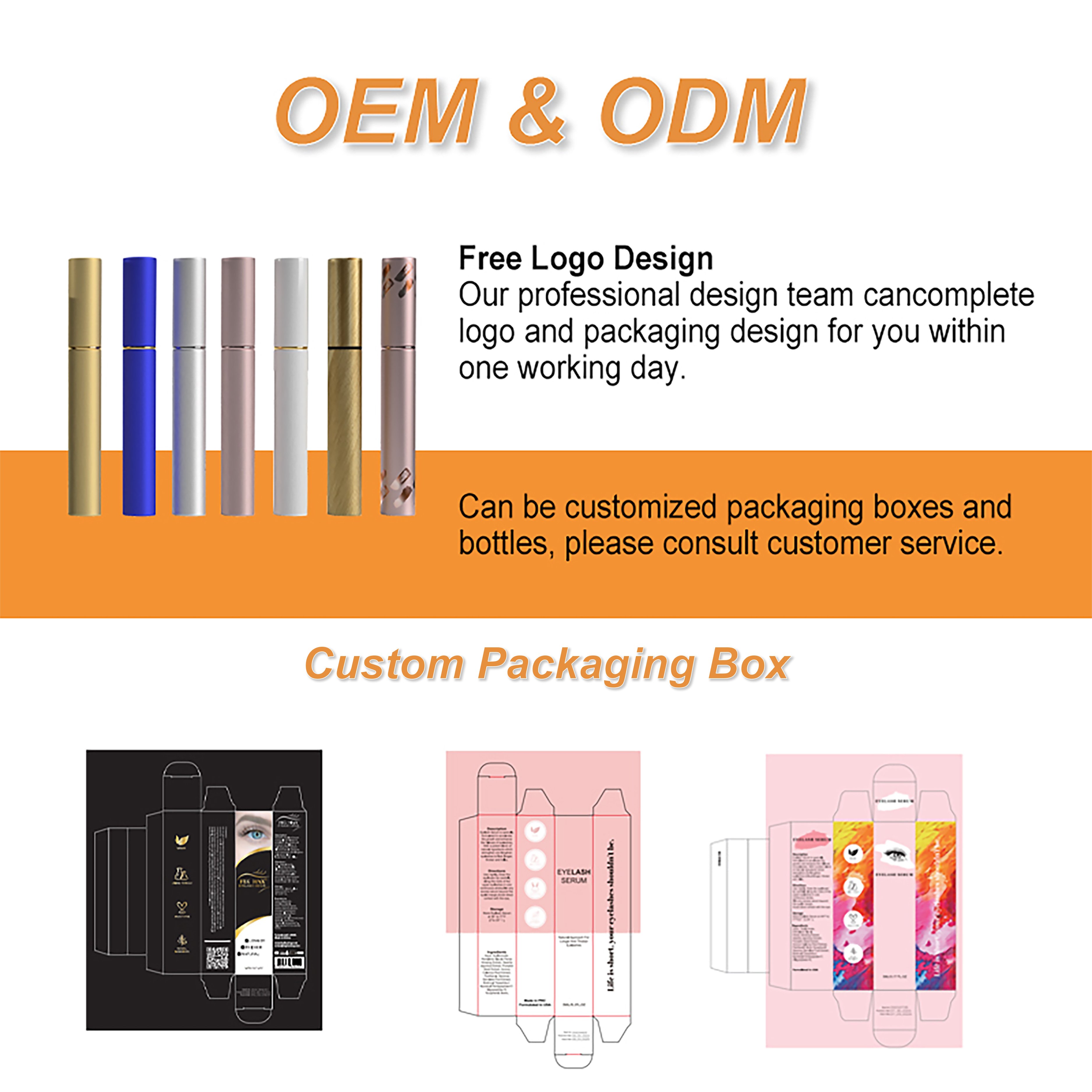 Wholesale Custom Organic Natural FEG Eyebrow Eye Brow Grow Liquid Lash Boost Enhancer Growth Serum Private Label Eyelash Serum