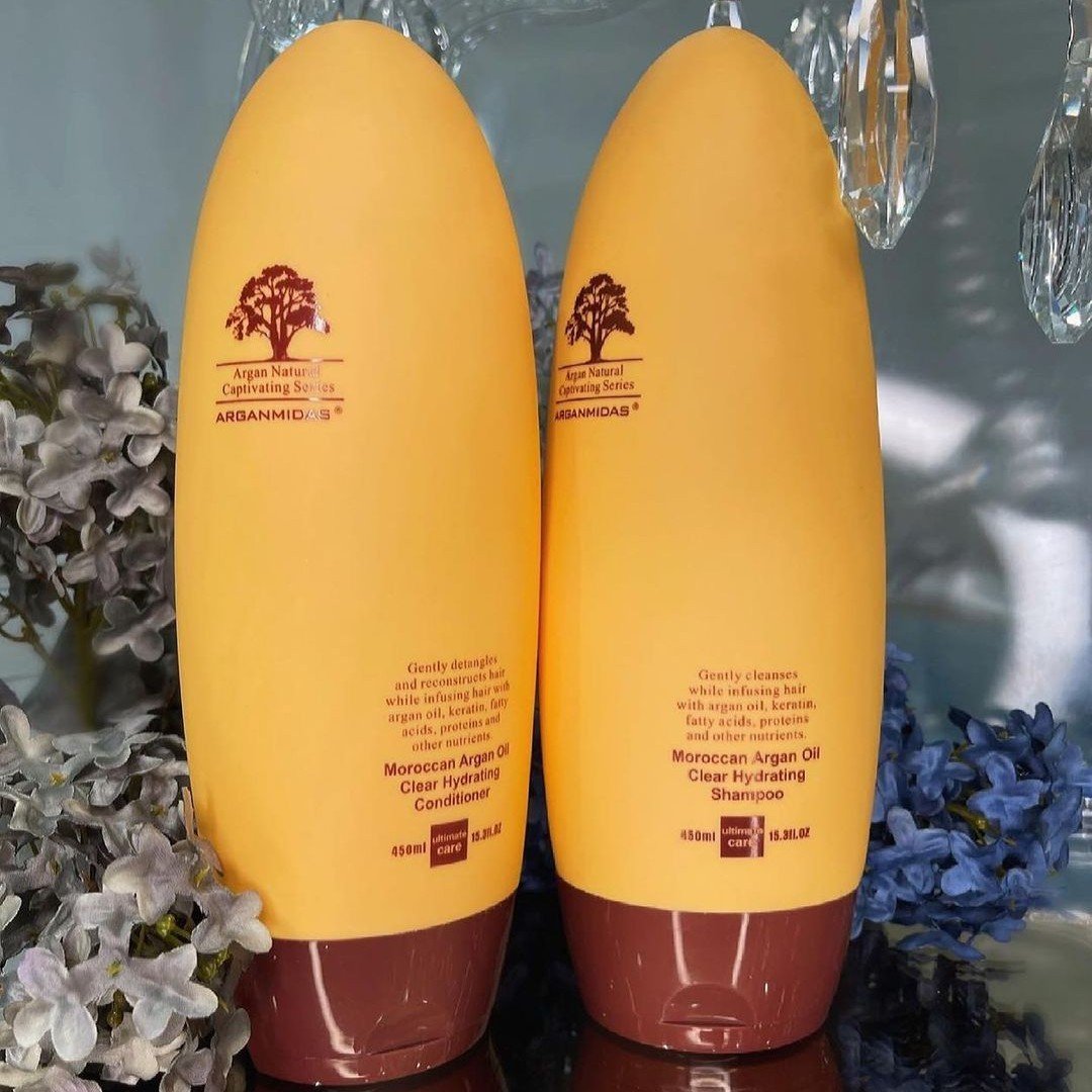Arganmidas Natural Moroccan Argan Oil Curly Hair Care Sulfate Free Organic Protein Shampoo And Conditioner Set