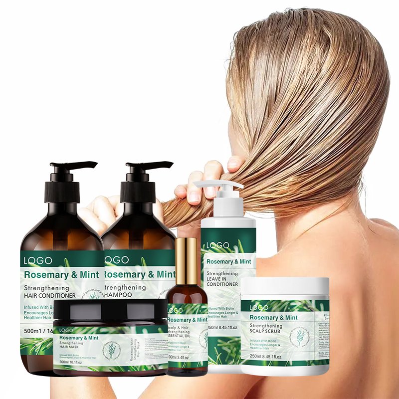 Natural Anti-Hair Loss Treatment Peppermint Hair Growth Shampoo and Conditioner Therapy with Rosemary Oils Biotin