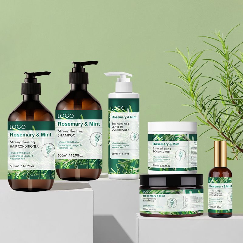 Natural Anti-Hair Loss Treatment Peppermint Hair Growth Shampoo and Conditioner Therapy with Rosemary Oils Biotin