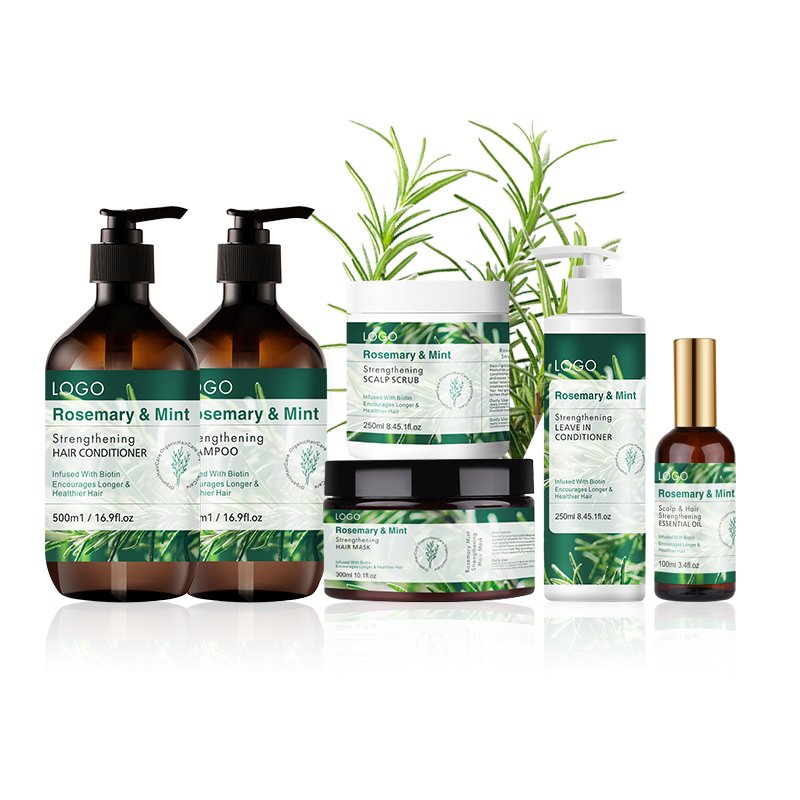 Natural Anti-Hair Loss Treatment Peppermint Hair Growth Shampoo and Conditioner Therapy with Rosemary Oils Biotin