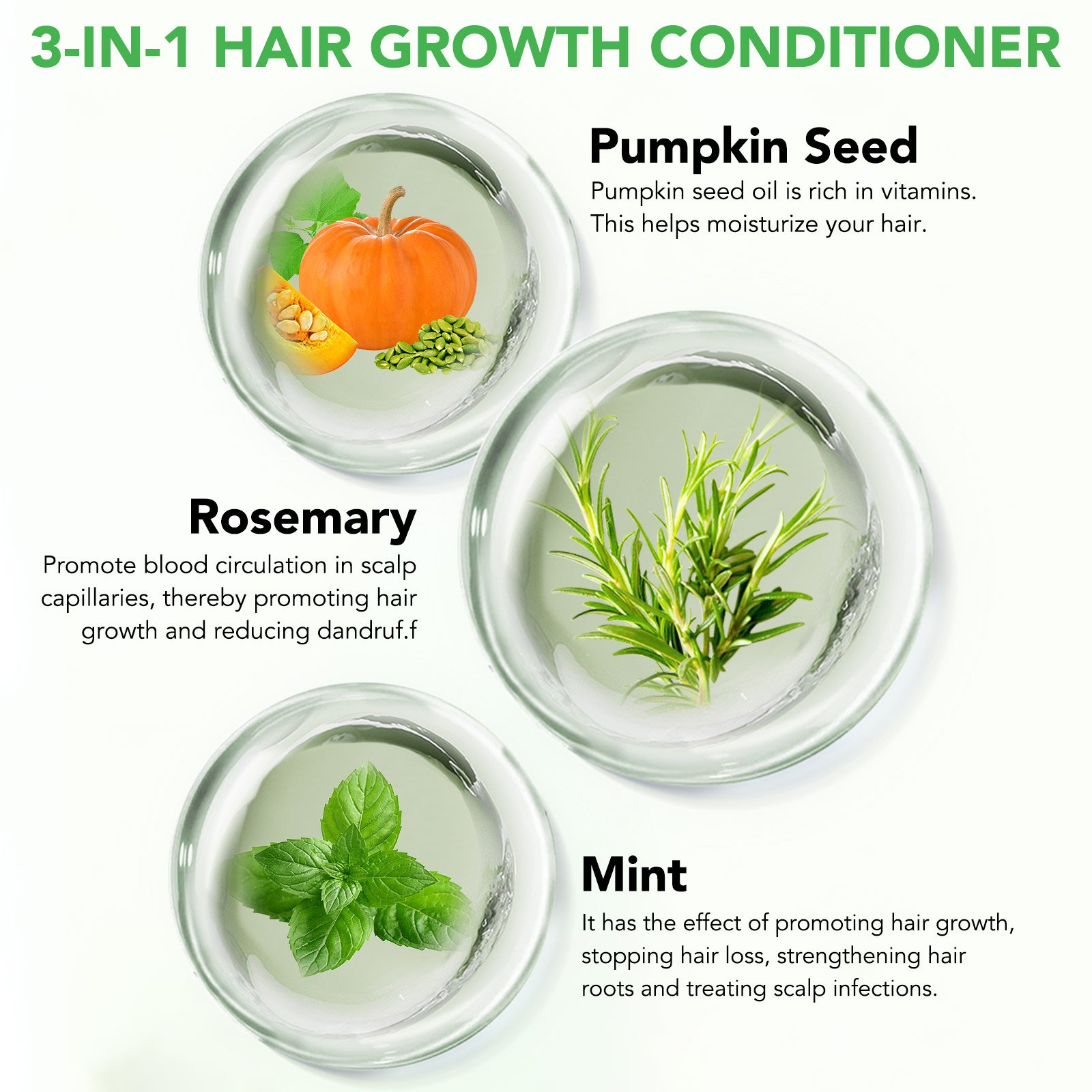 ALIVER private label natural nourishes hair care hair growth rosemary peppermint pumpkin seed oil shampoo and conditioner
