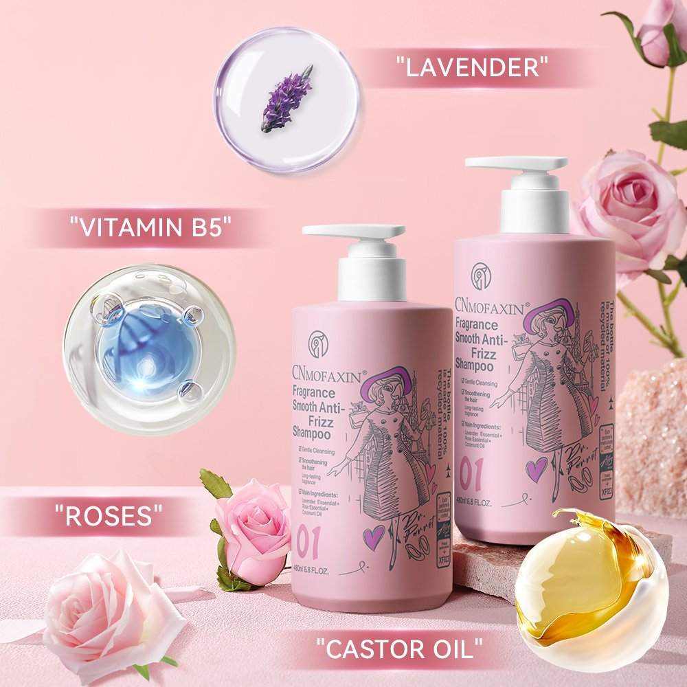 Custom Logo 100% Pure Lavender Luxurious Organic Moisturizing Soft Lavender Perfume Hair Shampoo and Conditioner Set