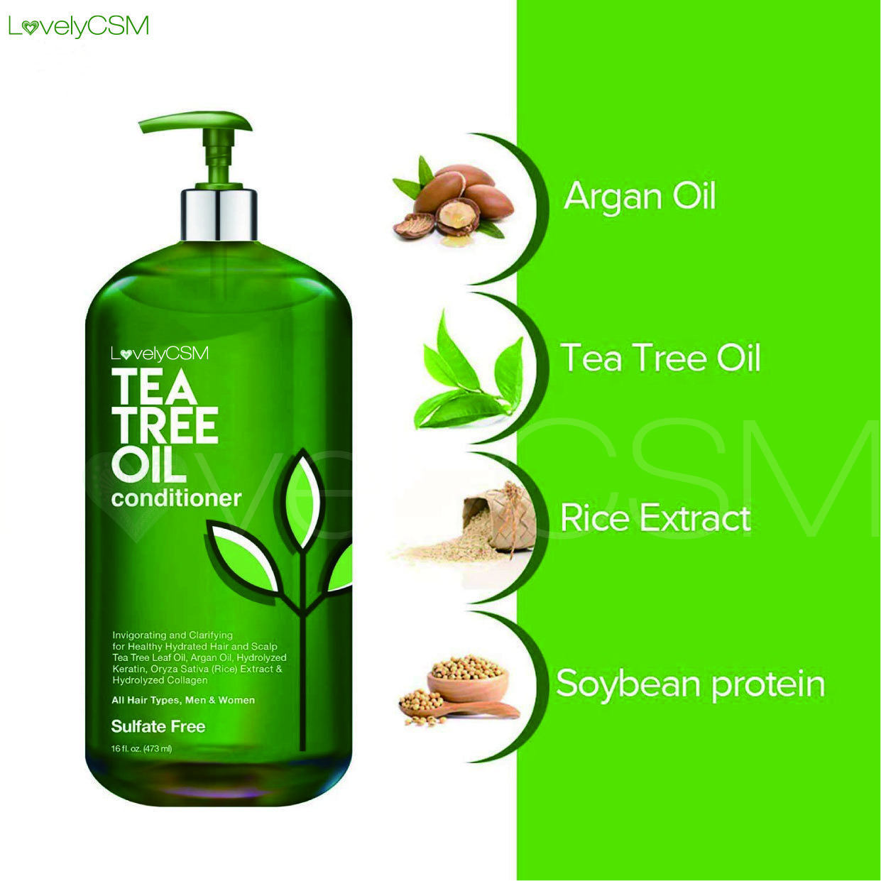 Wholesale organic natural hair grow hair loss ginger aloe vera rosemary essential mint tea tree oil shampoo for men and women