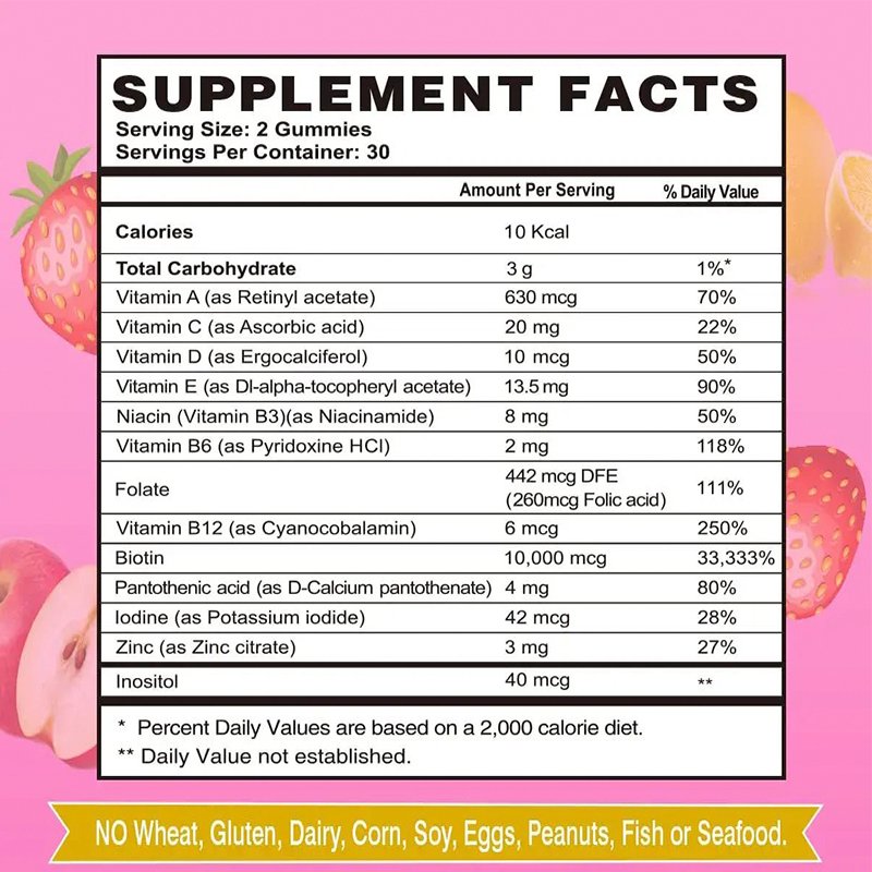 OEM Private Label Gummy Vitamins Hair Growth and Healthcare Supplements for Promotion Development hair vitamin gummy