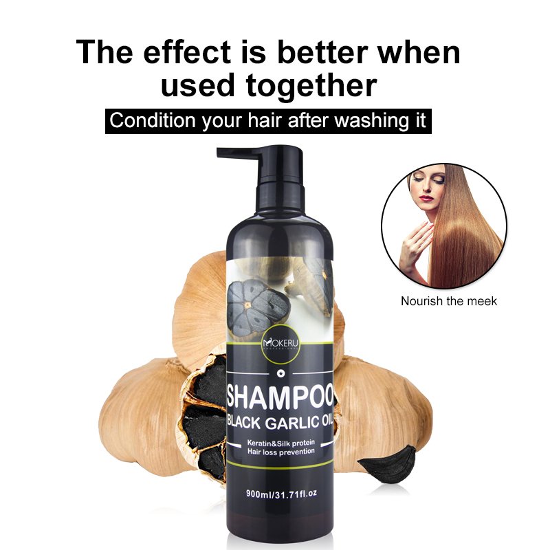 Mokeru New arrival hot selling private label hair care black garlic shampoo nature organic hair care shampoo