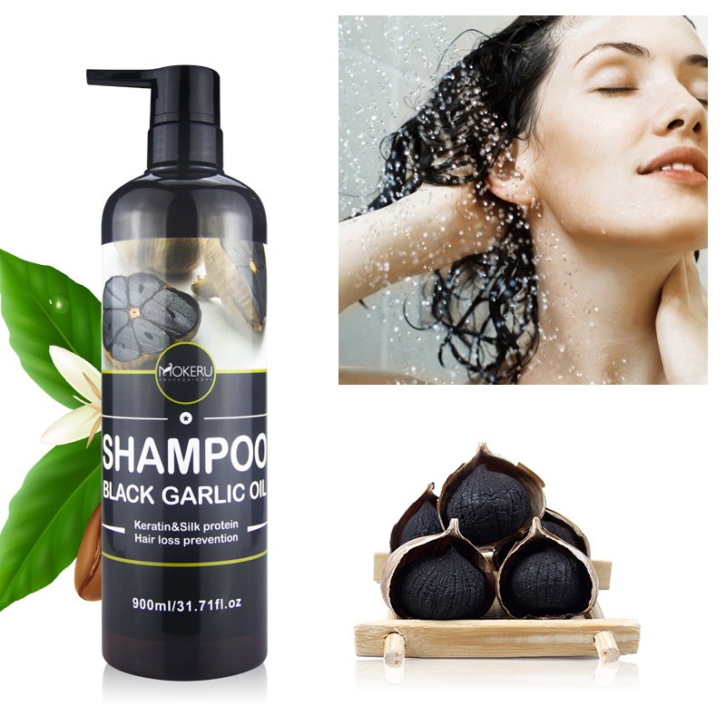 Mokeru New arrival hot selling private label hair care black garlic shampoo nature organic hair care shampoo