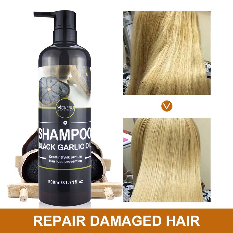 Mokeru New arrival hot selling private label hair care black garlic shampoo nature organic hair care shampoo