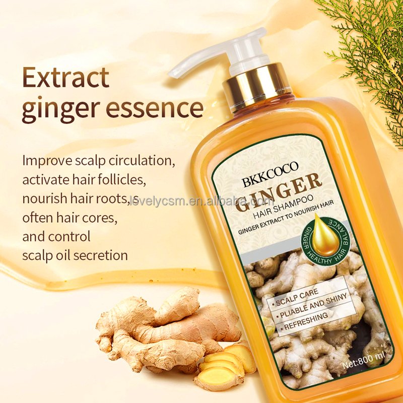 Wholesale OEM pivate label natural organic hair loss ginseng anti dandruff hair growth ginger extract shampoo and conditioner