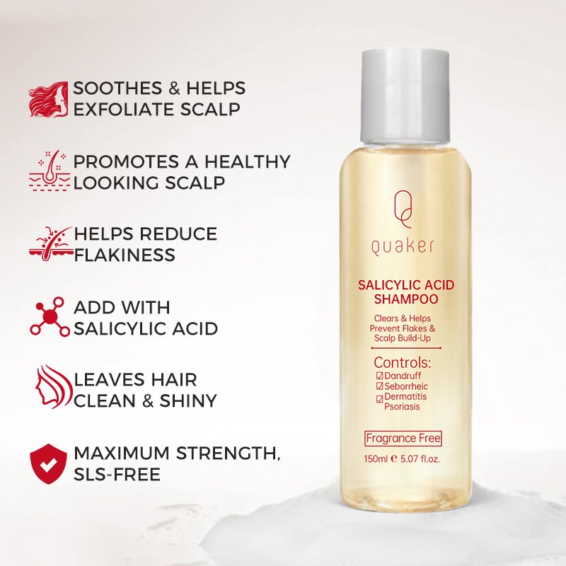 Qquaker Oem Private Label Champu Anti Hair Loss Anti Dandruff Salicylic Acid Hair Shampoo Relieves Itching