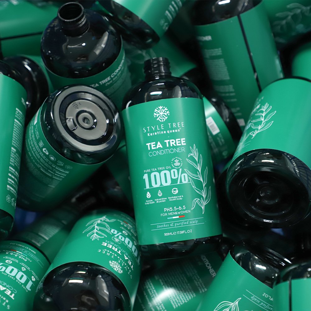 New Arrival 100% Natural Tea Tree Oil Hair Care Set Tea Tree Anti Dandruff Shampoo Private Label