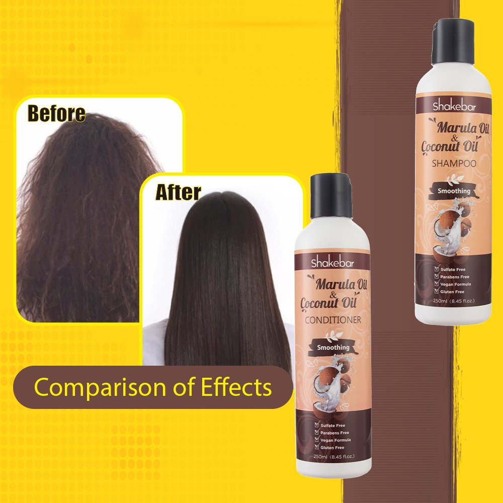 SHAKEBAR Private Label Sulfate Free Natural Moisturizing Clarifying Hair Care Coconut Oil Marula Oil Shampoo and Conditioner
