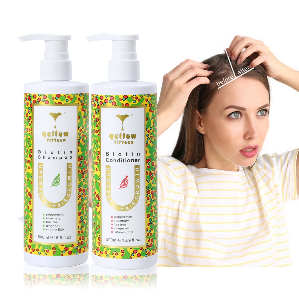 Private Label Organic Biotin Hair Growth Shampoo And Conditioner Set Best Rosemary Oil Shampoo for Hair Growth and Thickening