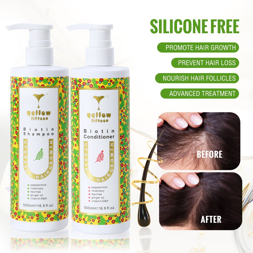 Private Label Organic Biotin Hair Growth Shampoo And Conditioner Set Best Rosemary Oil Shampoo for Hair Growth and Thickening