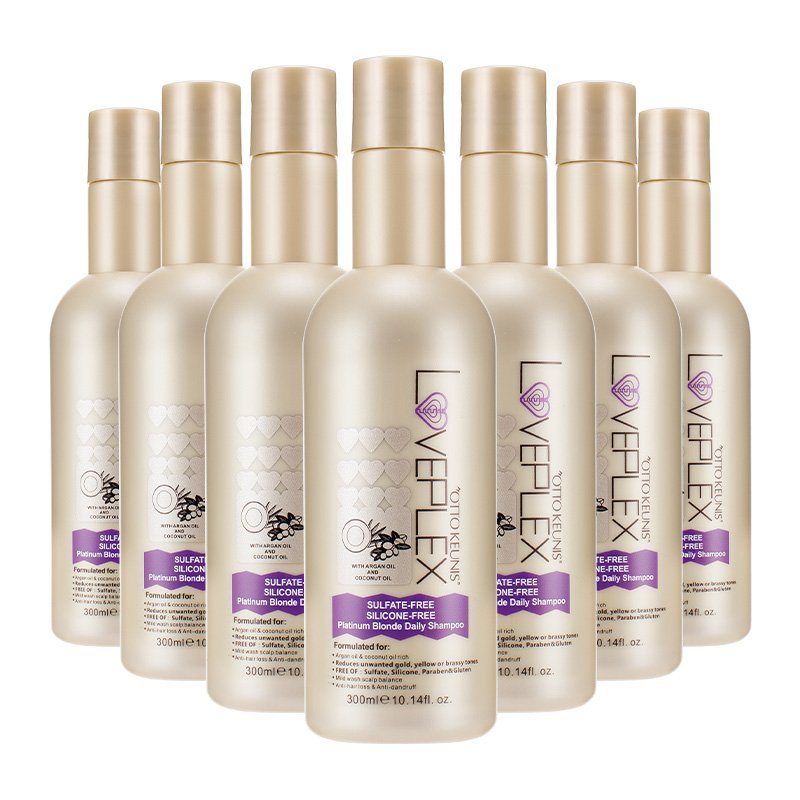 Anti Brass Hair Care Products Sulfate Free Silicone Free LOVEPLEX Silver Shampoo No Yellow For Blonde Hair