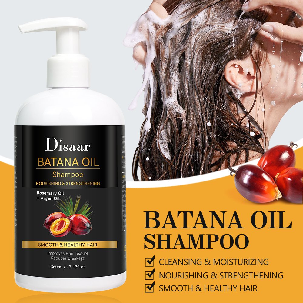 Natural Batana Oil Shampoo Biotin Hair Grease Scalp Cleaning Shampoo Nourishing Healthy Hair Products