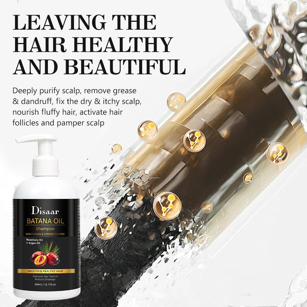 Natural Batana Oil Shampoo Biotin Hair Grease Scalp Cleaning Shampoo Nourishing Healthy Hair Products