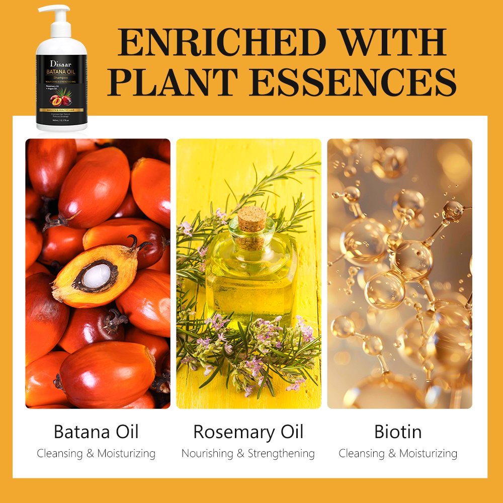 Natural Batana Oil Shampoo Biotin Hair Grease Scalp Cleaning Shampoo Nourishing Healthy Hair Products