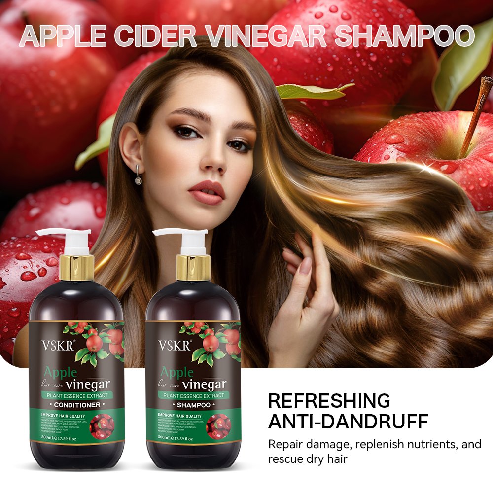 OEM ODM Natural Apple Cider Vinegar Shampoo for Men and Womens Hair Growth Thinning Hair & Loss