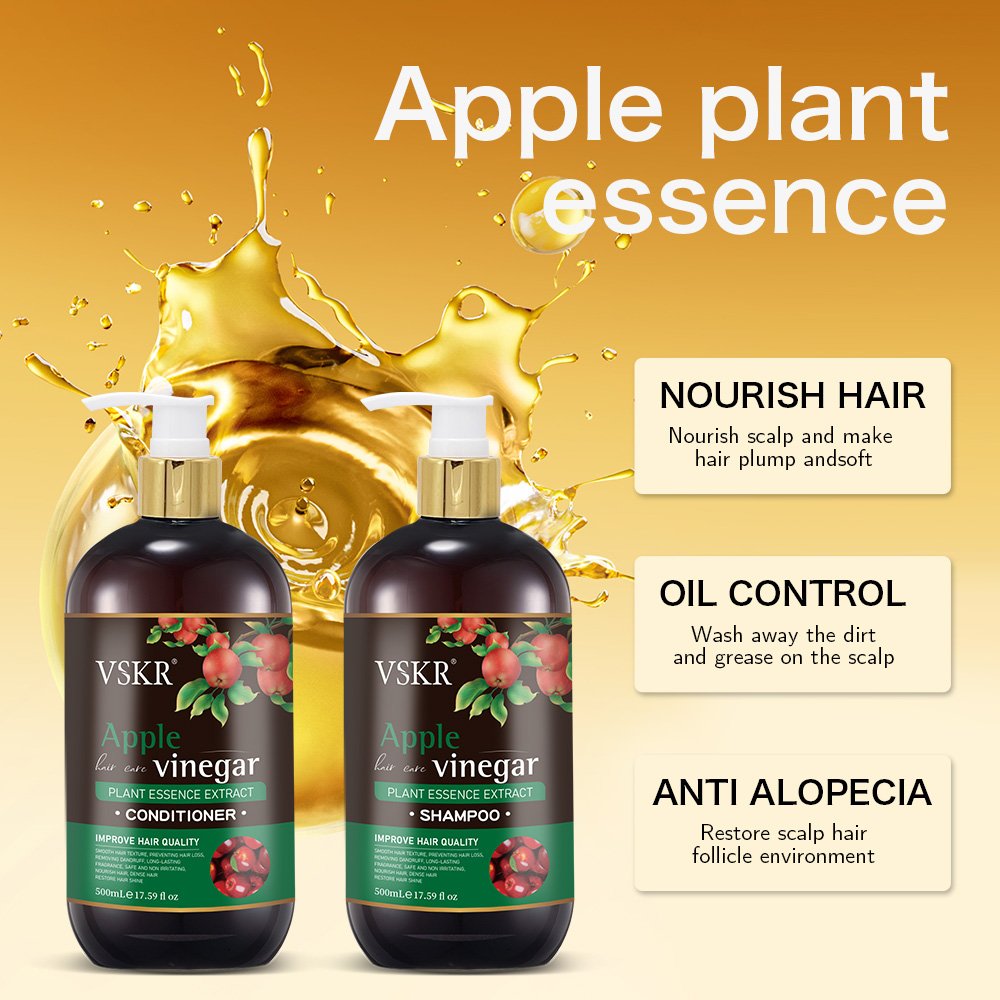 OEM ODM Natural Apple Cider Vinegar Shampoo for Men and Womens Hair Growth Thinning Hair & Loss