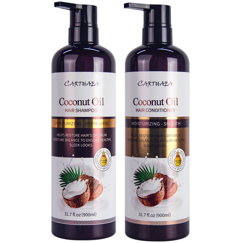 Hair products wholesale factory good smell hair care natural organic moisture coconut oil hair shampoo and conditioner set