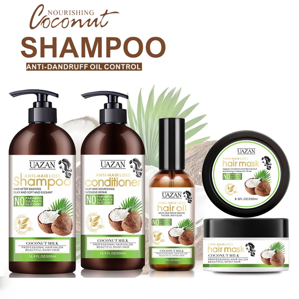 OEM/ODM Natural Anti-dandruff Oil Control Moisturising Smoothing Keratin Coconut Extract Shampoo and Conditioner