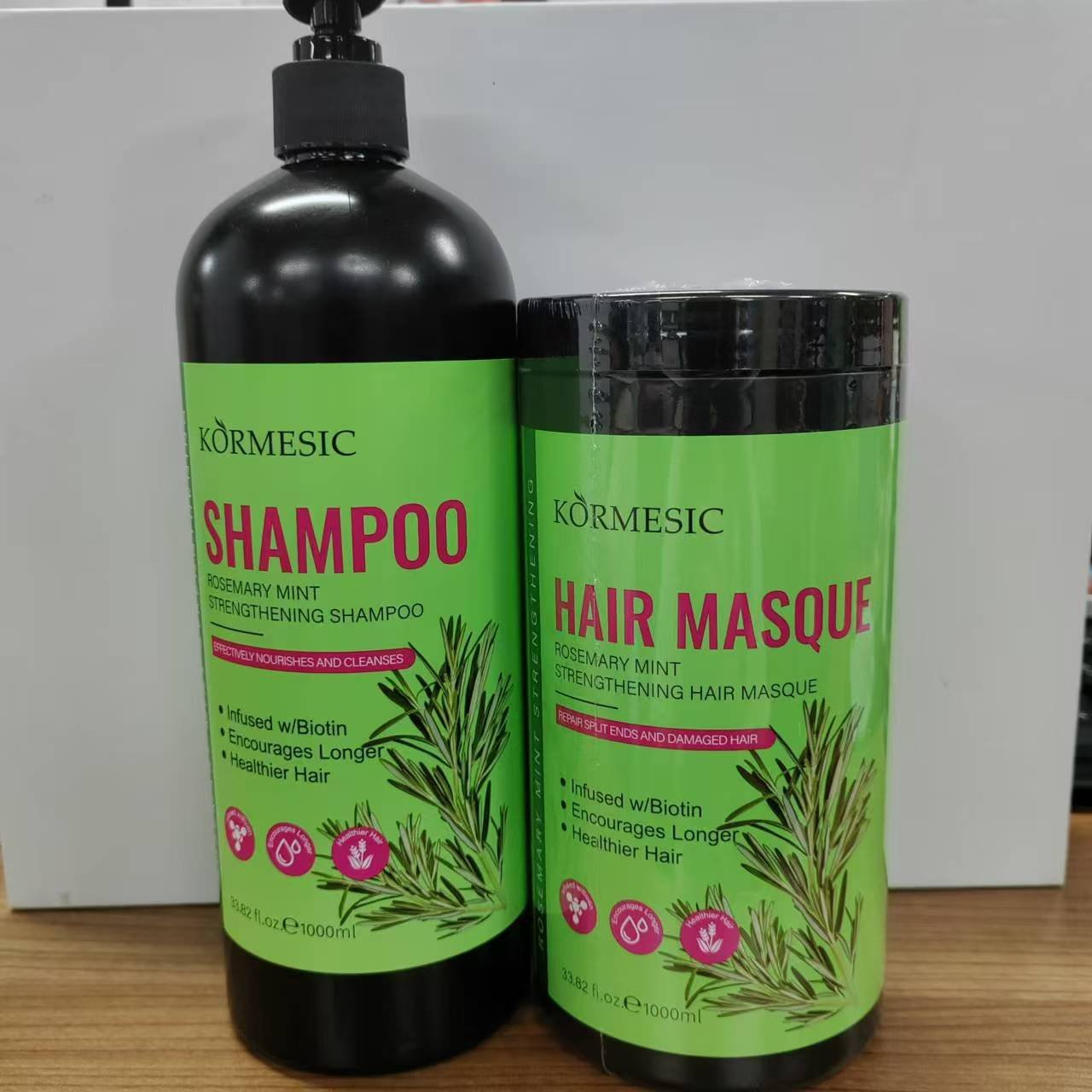 Private Label KORMESIC Organic Hair Care Damage Repair 1000ML Rosemary Mint Hair Shampoo