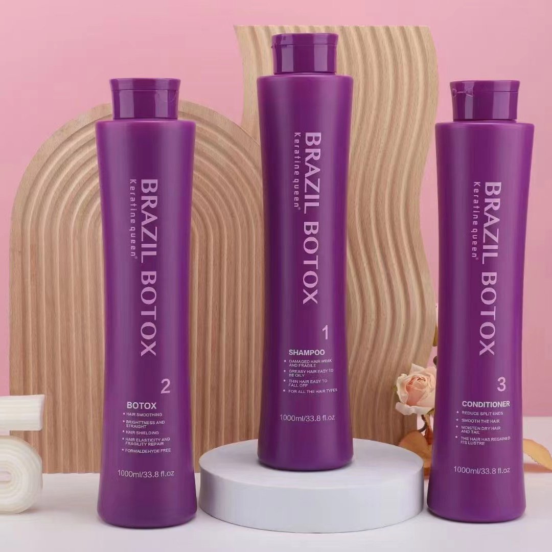 Factory Wholesale OEM Private Label 1000 ml Protein Brazilian Hair Shampoo Conditioner Keratin Hair Care Set