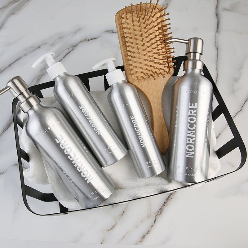 Luxury Private Label Recyclable Aluminum Packaging Essential Oil Argan Shea Butter Shampoo