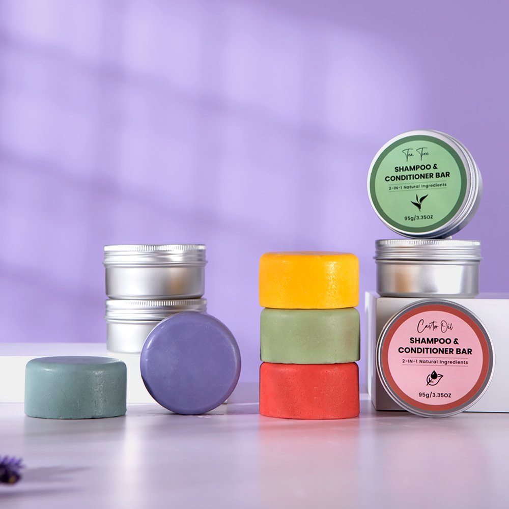 Eco-Friendly Natural Plant-Based Formula 2 in 1 Suitable Shampoo and Conditioner Bar for Dual-Action Hair Care