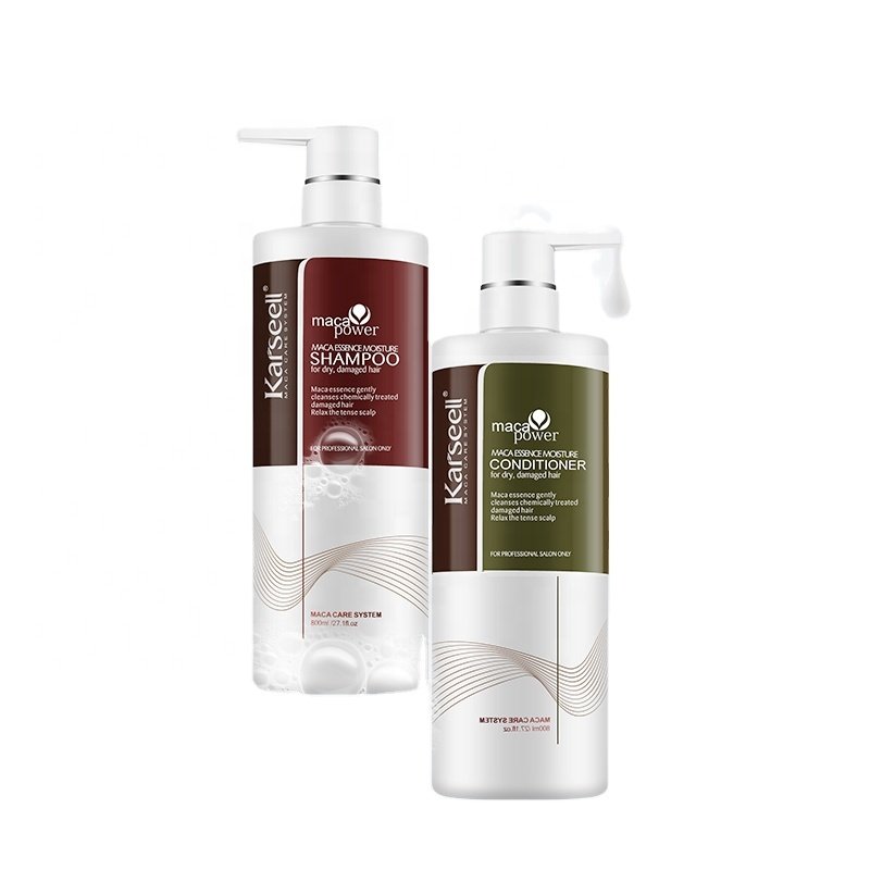 KARSEELL Factory O-EM Private Label 500 ml Organic MACA Moisturizing Hair Shampoo And Conditioner Hair Care Set In Stock