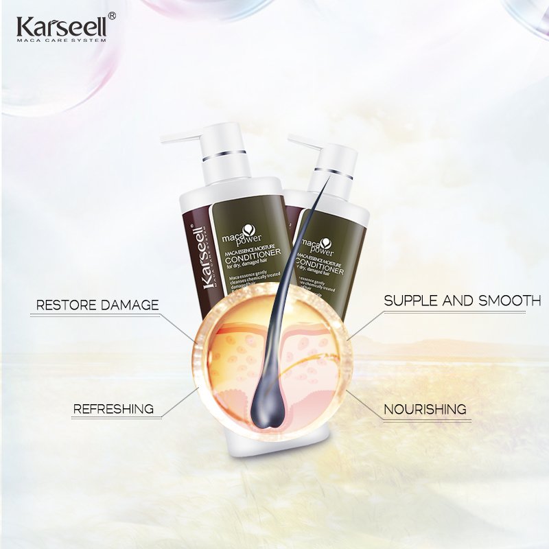KARSEELL Factory O-EM Private Label 500 ml Organic MACA Moisturizing Hair Shampoo And Conditioner Hair Care Set In Stock