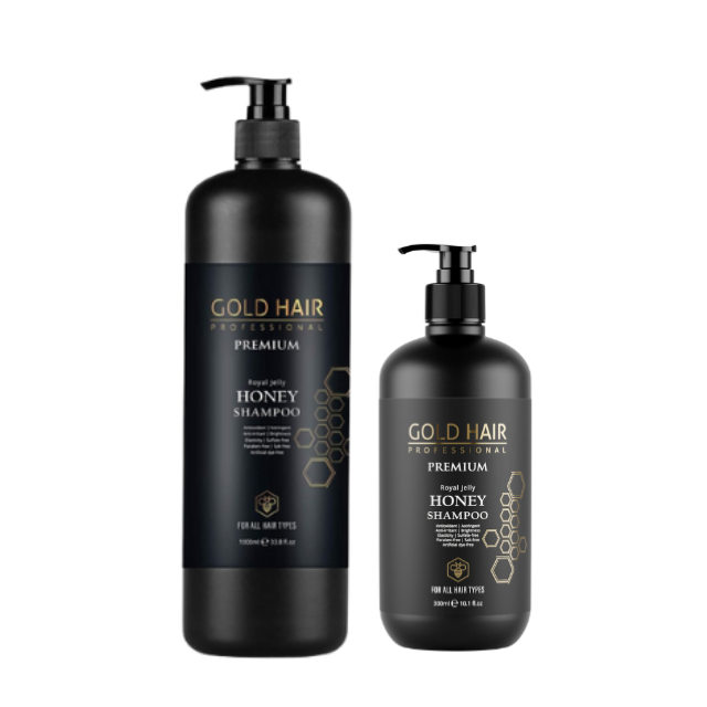 Wholesale Private Label Natural Honey Premium Shampoo for All Hair Types Gold Hair Salon and Home Care Use