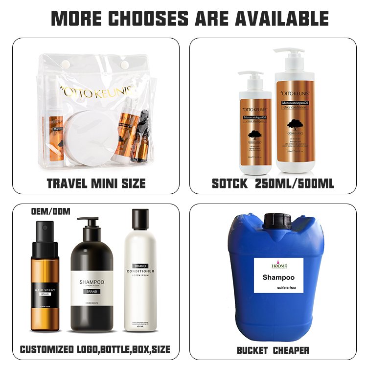 Private label hydrating & nourish argan oil shampoo conditioner mask argan hair oil small set hair care products for black women