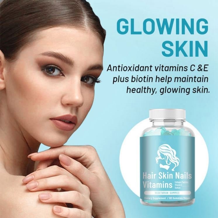 IN Stock Private Label Biotin Gummies Beauty Supplement Hair Growth Vitamin And Skin Ready To Ship