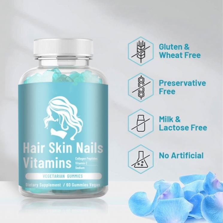 IN Stock Private Label Biotin Gummies Beauty Supplement Hair Growth Vitamin And Skin Ready To Ship