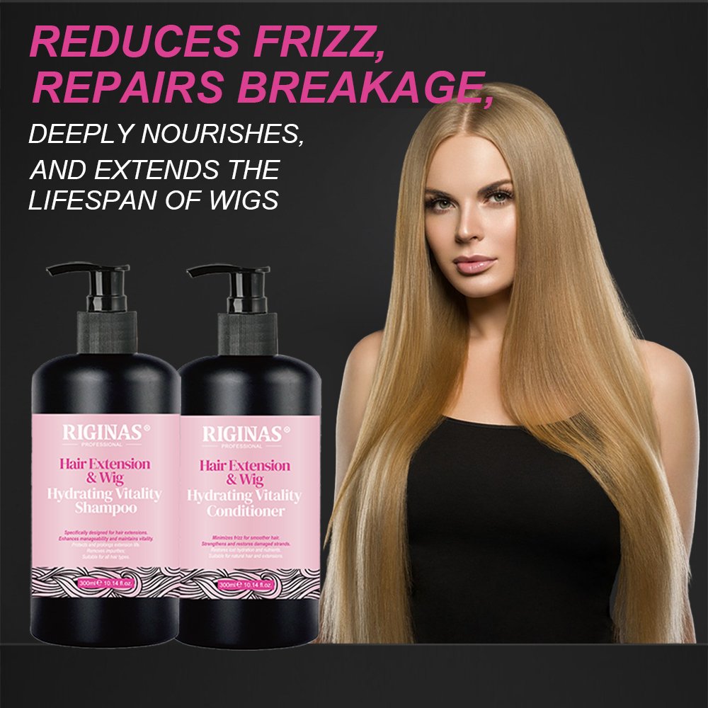 Riginas Private Label Smoother Hair Shampoo and Conditioner for wigs and Extensions