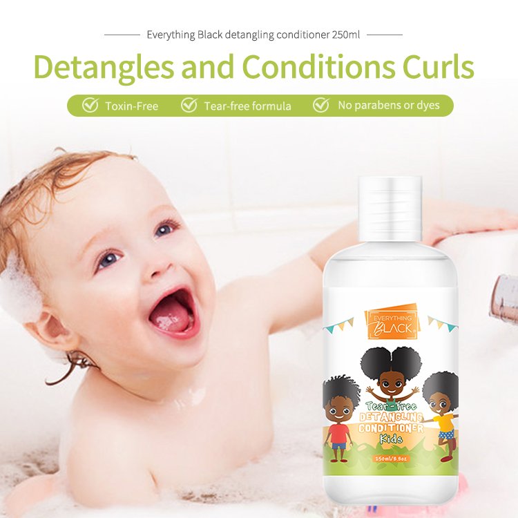 Sulfate Free Organic Curly Hair Protecting And Moisturizing Baby's Hair Care Shampoo and Conditioner For Black Kids Hair