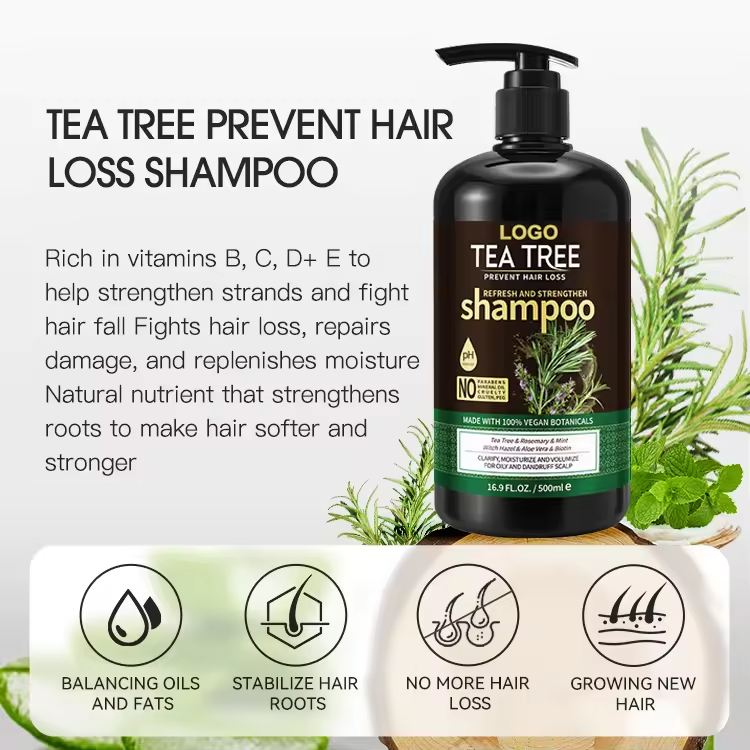 Mens Women's Shampoo Anti Dandruff Organic Natural Anti-Lice Damage Anti Hair Loss Treatment Shampoo With Tea Trea