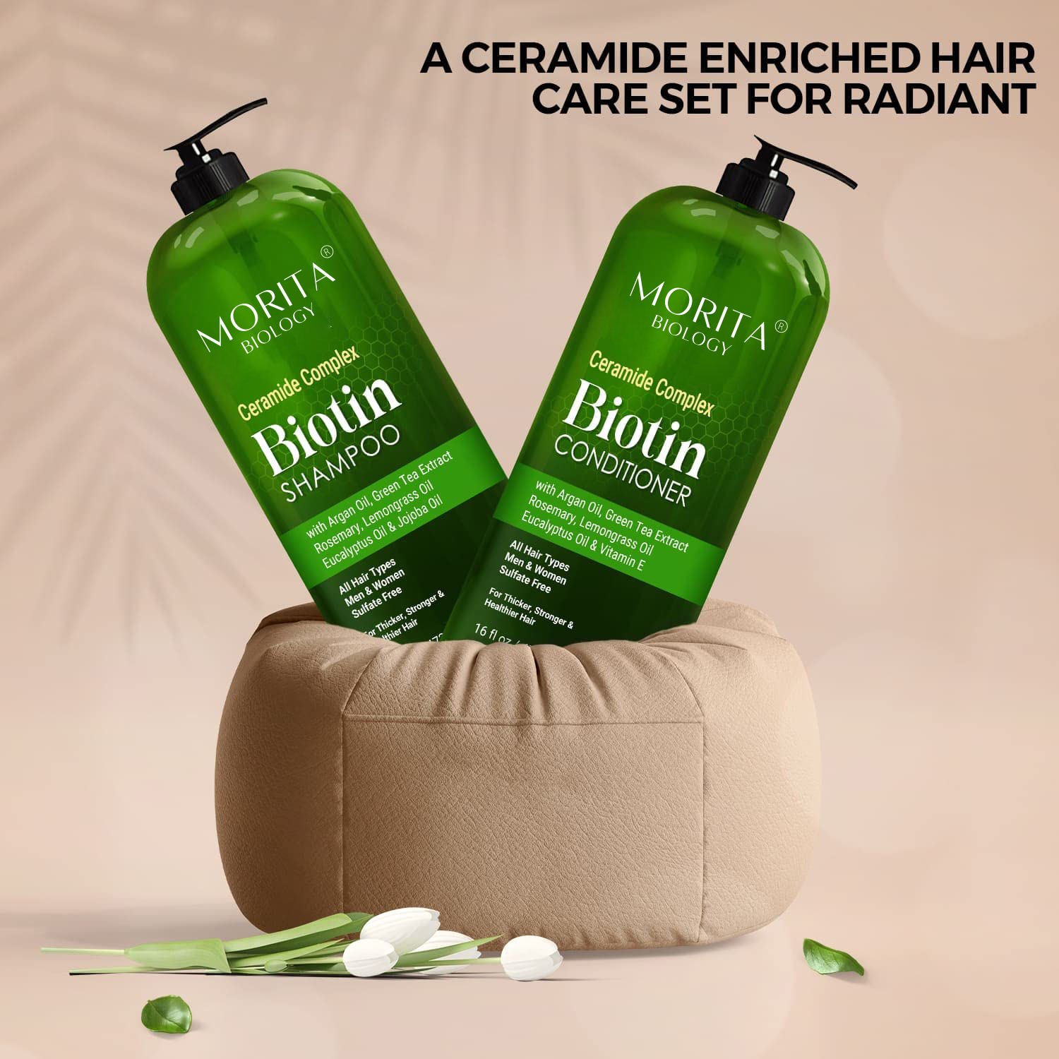 Hair Care Set Kit Sulfate-free Smoothing Moisturizing & Ceramide & Biotin Natural Organic Hair Shampoo Bars Private Label