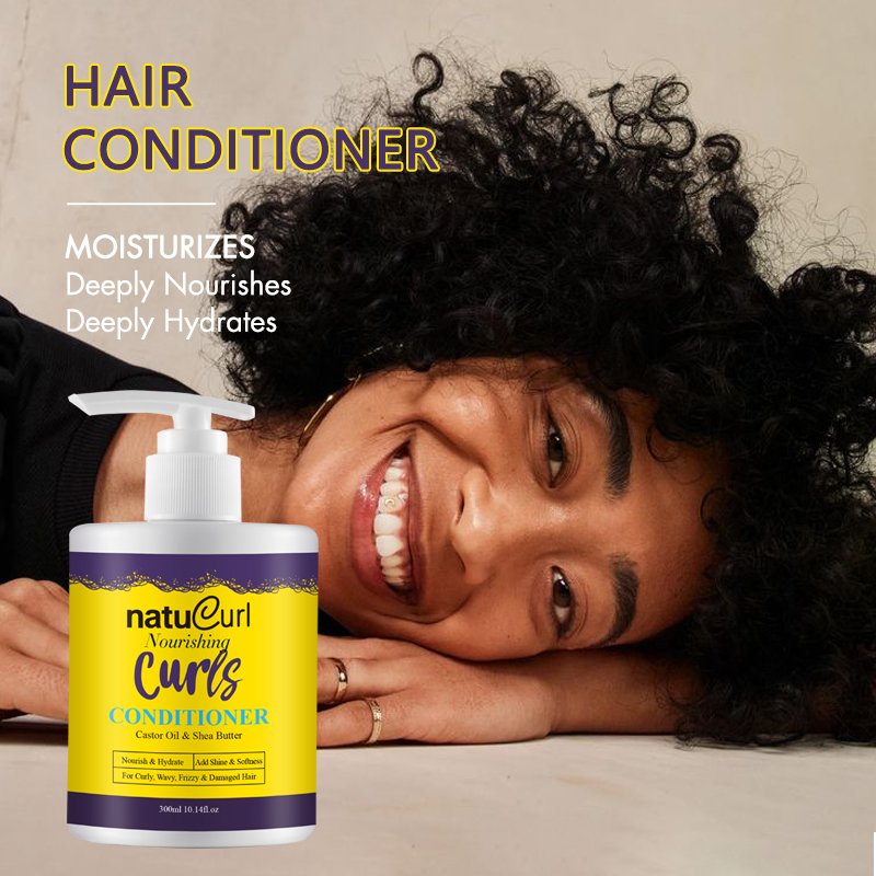 4c afro curly hair styling care product sulphate sulfate free hair care set cream curly shampoo for wavy hair with logo