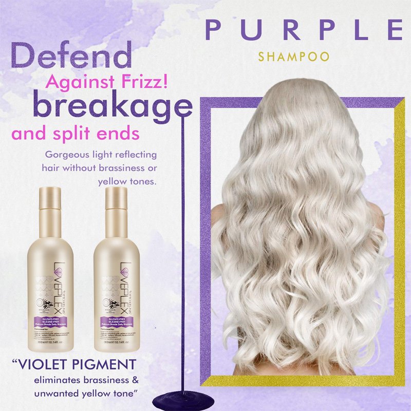 Wholesale Private Label Professional Salon Daily Use Hair Blonde Color Protect Anti Yellow Purple Shampoo
