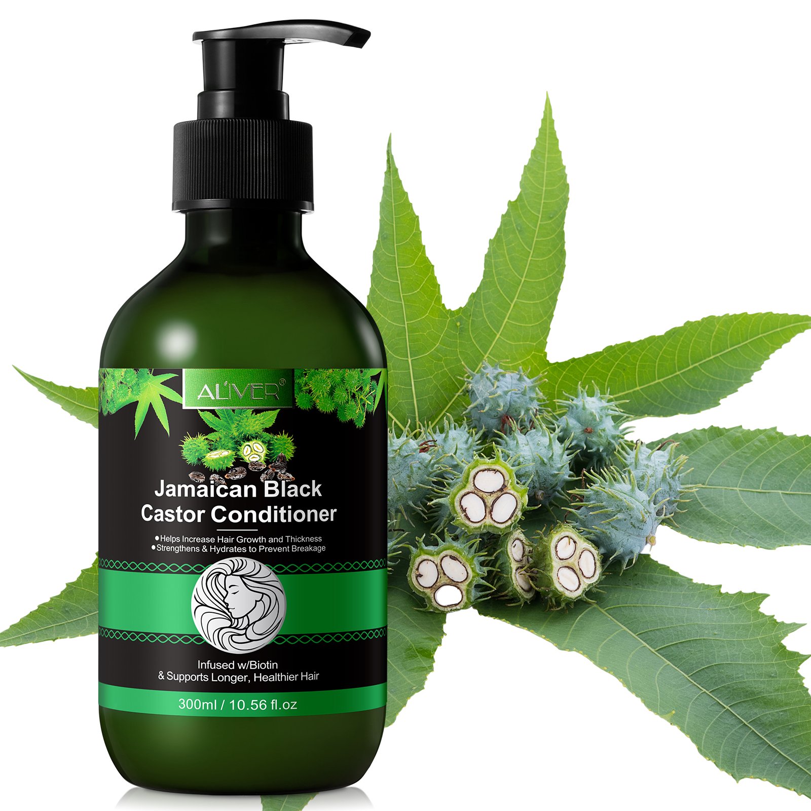 ALIVER private label biotin hair growth deep treatment hair extension black castor oil hair shampoo and conditioner