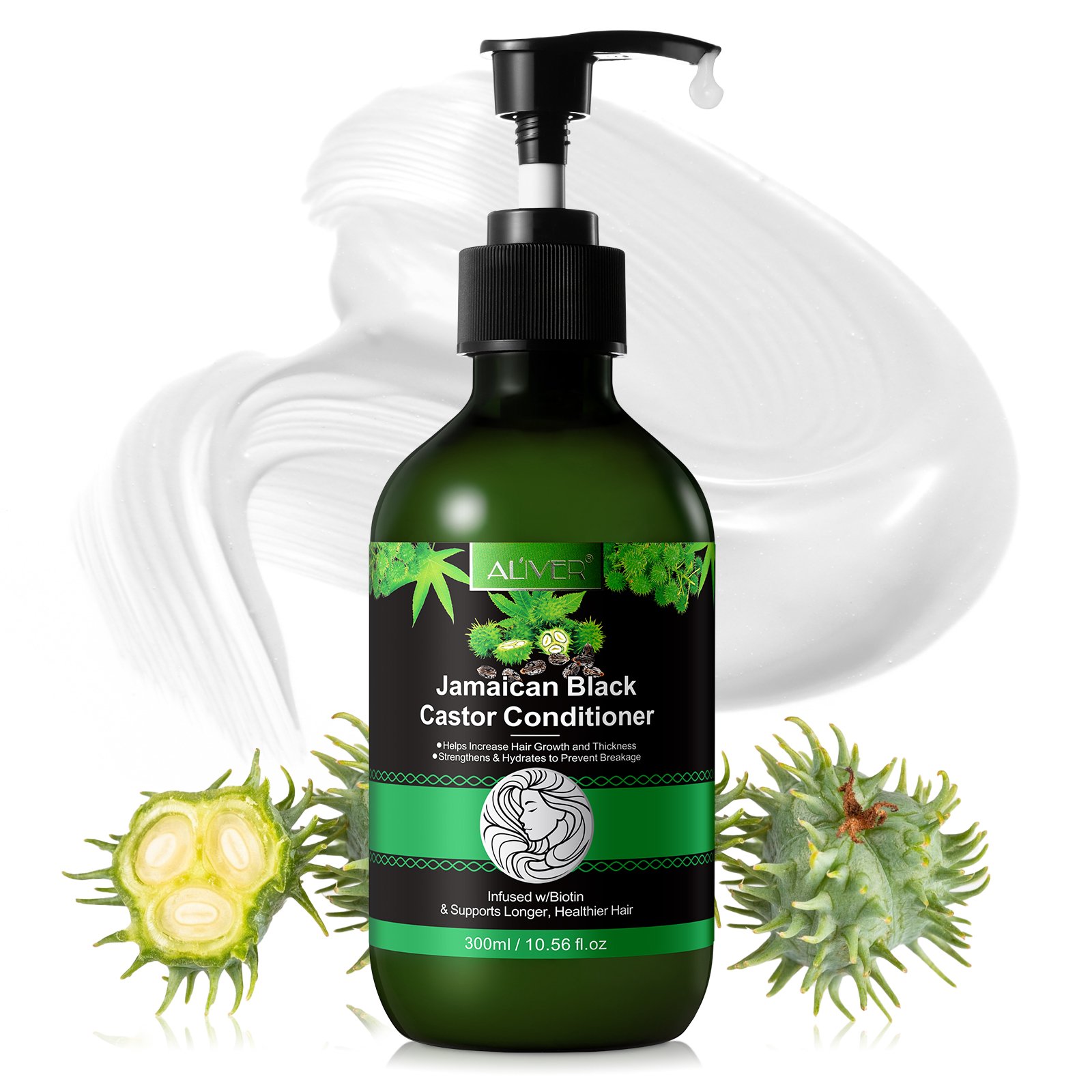 ALIVER private label biotin hair growth deep treatment hair extension black castor oil hair shampoo and conditioner