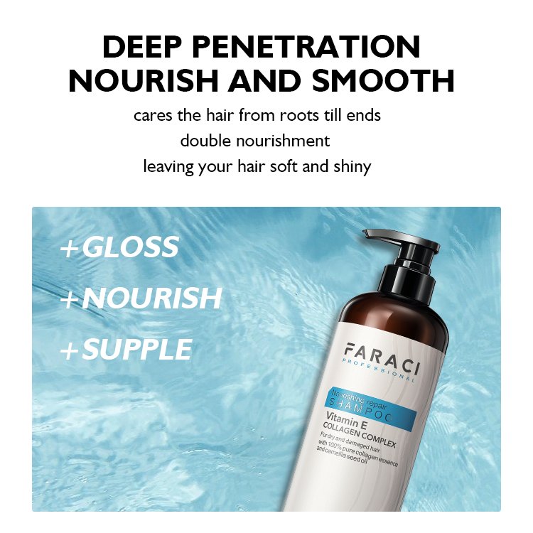 Collagen Anti-hair Loss Strengthen Hair Deep Moisturizing Mild and Non-irritating Addition Hair Shampoo Vitamin E 100% Pure
