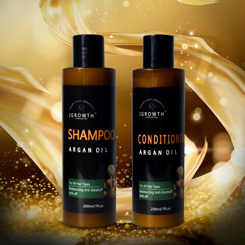 private label organic anti hair loss dandruff growth argan oil hair shampoo and conditioner set
